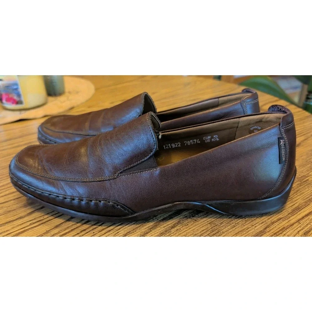 Mephisto Mens 10.5 Brown Leather Cool Air Comfort Shoes Loafers Slip On